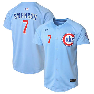 Chicago Cubs Dansby Swanson Youth Blues Alternate Nike Vapor Limited Jersey