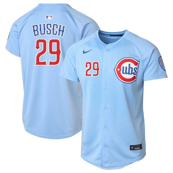 Chicago Cubs Michael Busch Youth Blues Alternate Nike Vapor Limited Jersey