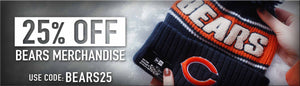 Enjoy 25% Off Bears Merchandise, at Wrigleyville Sports. Ends Thursday, January 9, 2025. Use code: BEARS25