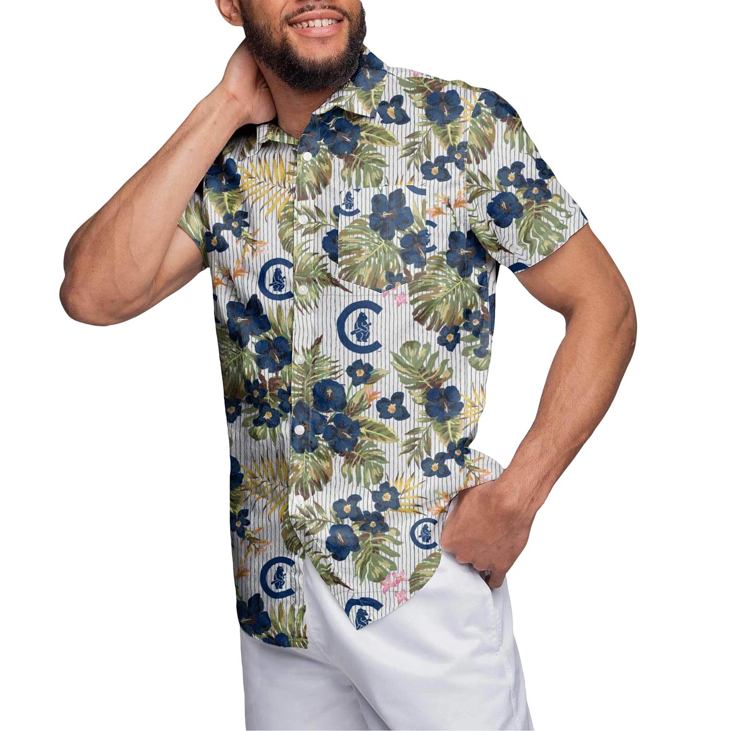 The best selling] Chicago Cubs MLB Floral All Over Printed Hawaiian Shirt