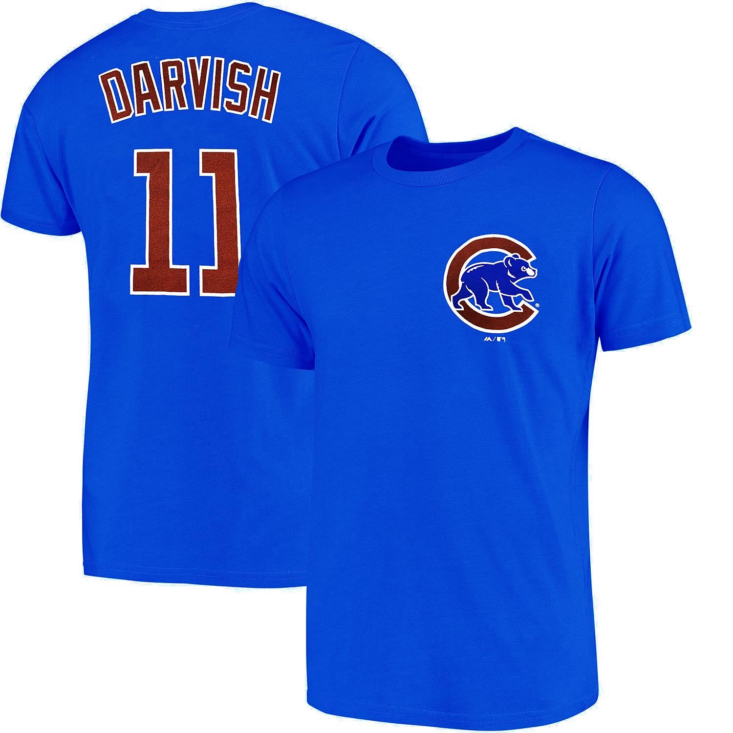 Men's Nike Dansby Swanson Royal Chicago Cubs Name and Number T-Shirt