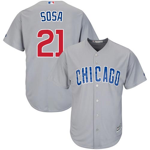 21 Sammy Sosa Jersey Chicago Cubs White Grey Cool Base Sammy Sosa