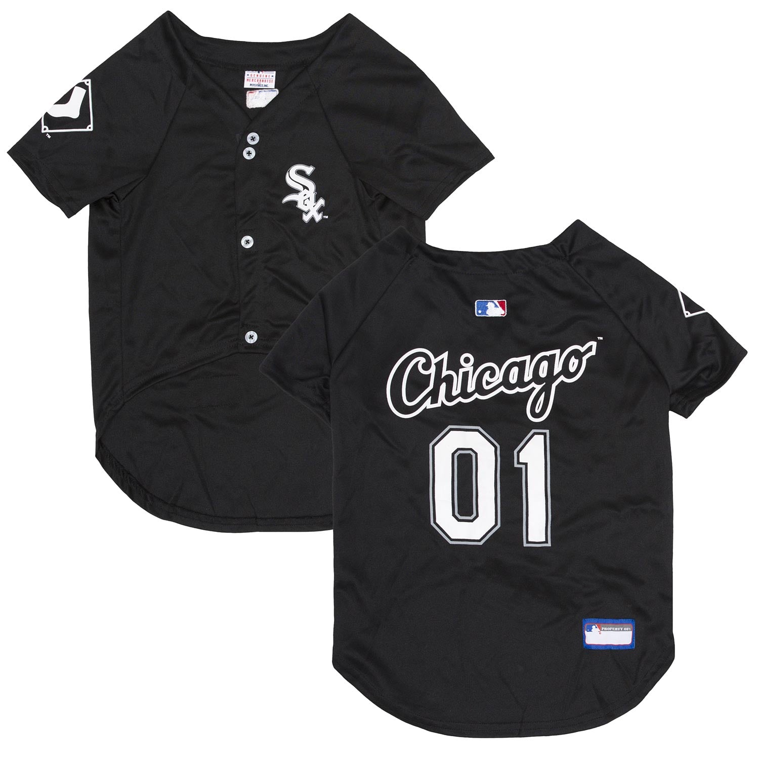 MLB Chicago White Sox Pets First Pet Baseball Jersey - Black XS
