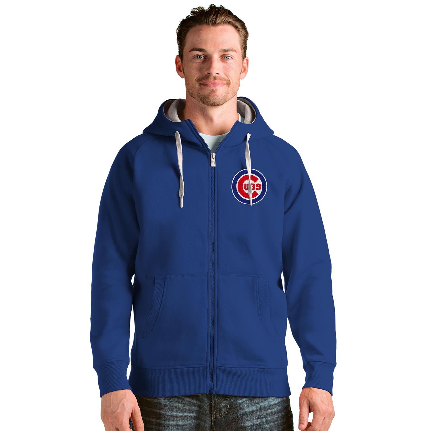 Chicago Cubs Youth Twill Full-Zip Road Hoodie