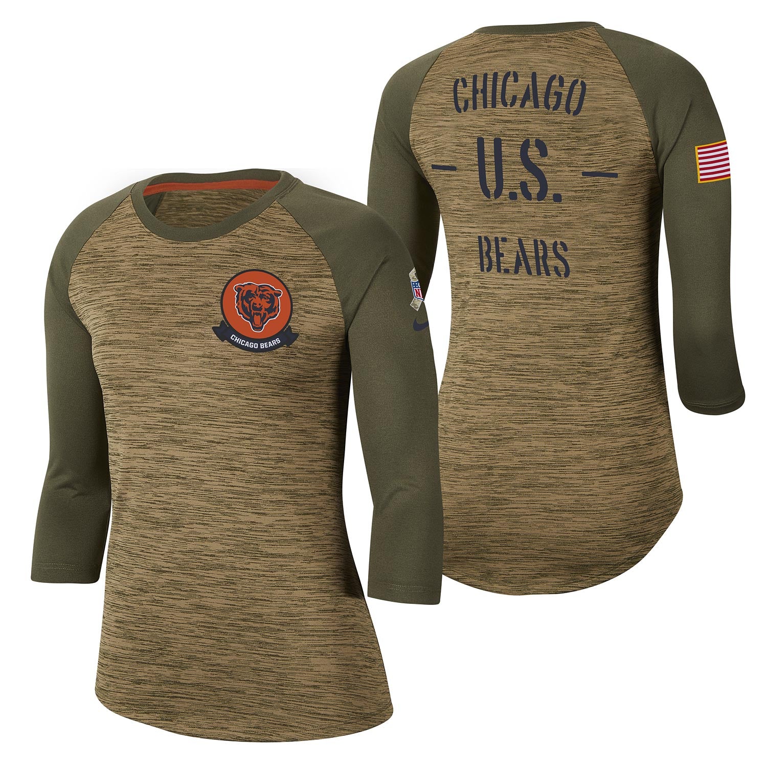 Chicago Bears Ladies 2019 Salute to Service Long Sleeve Tee