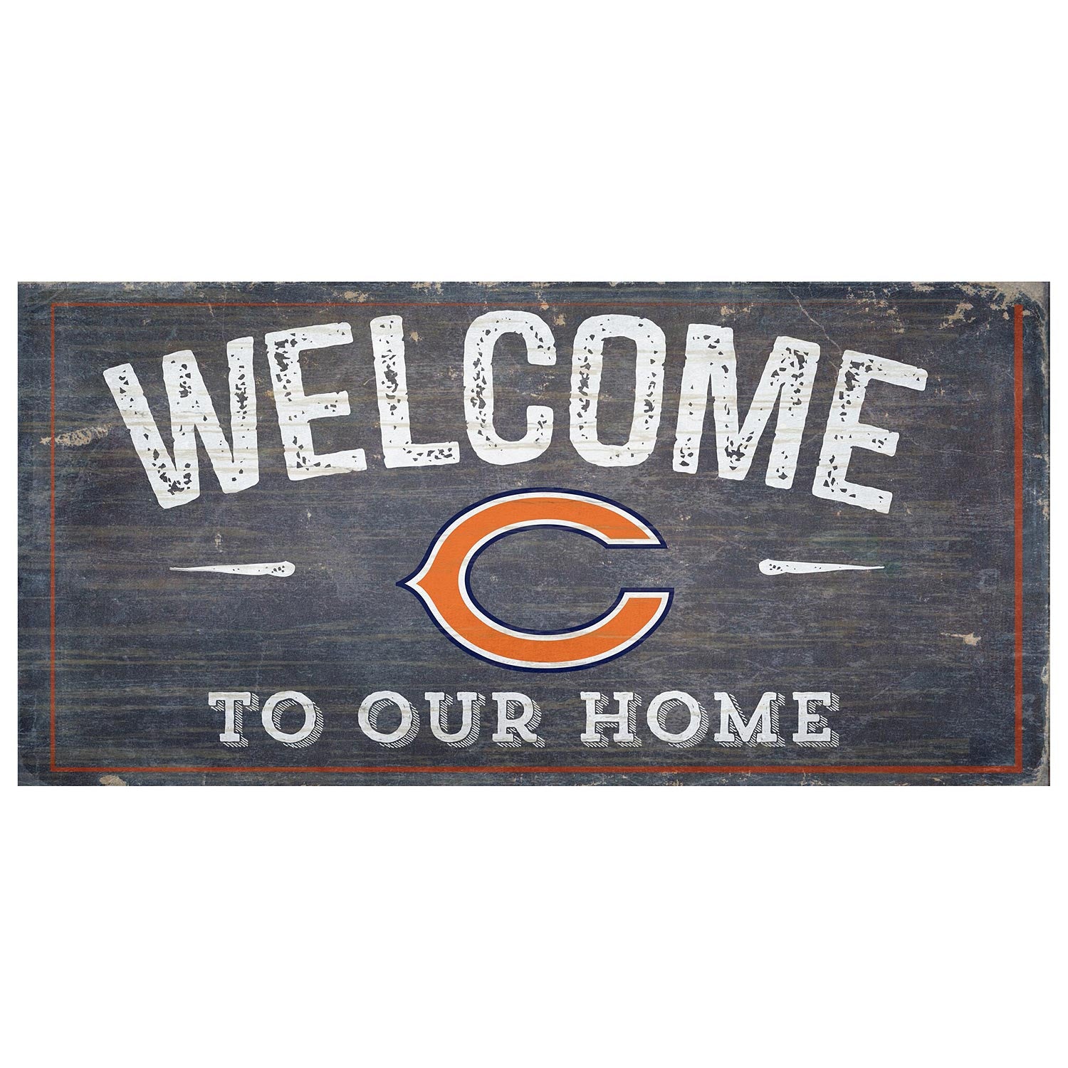 Chicago Bears 46 Distressed Wood Oval Sign