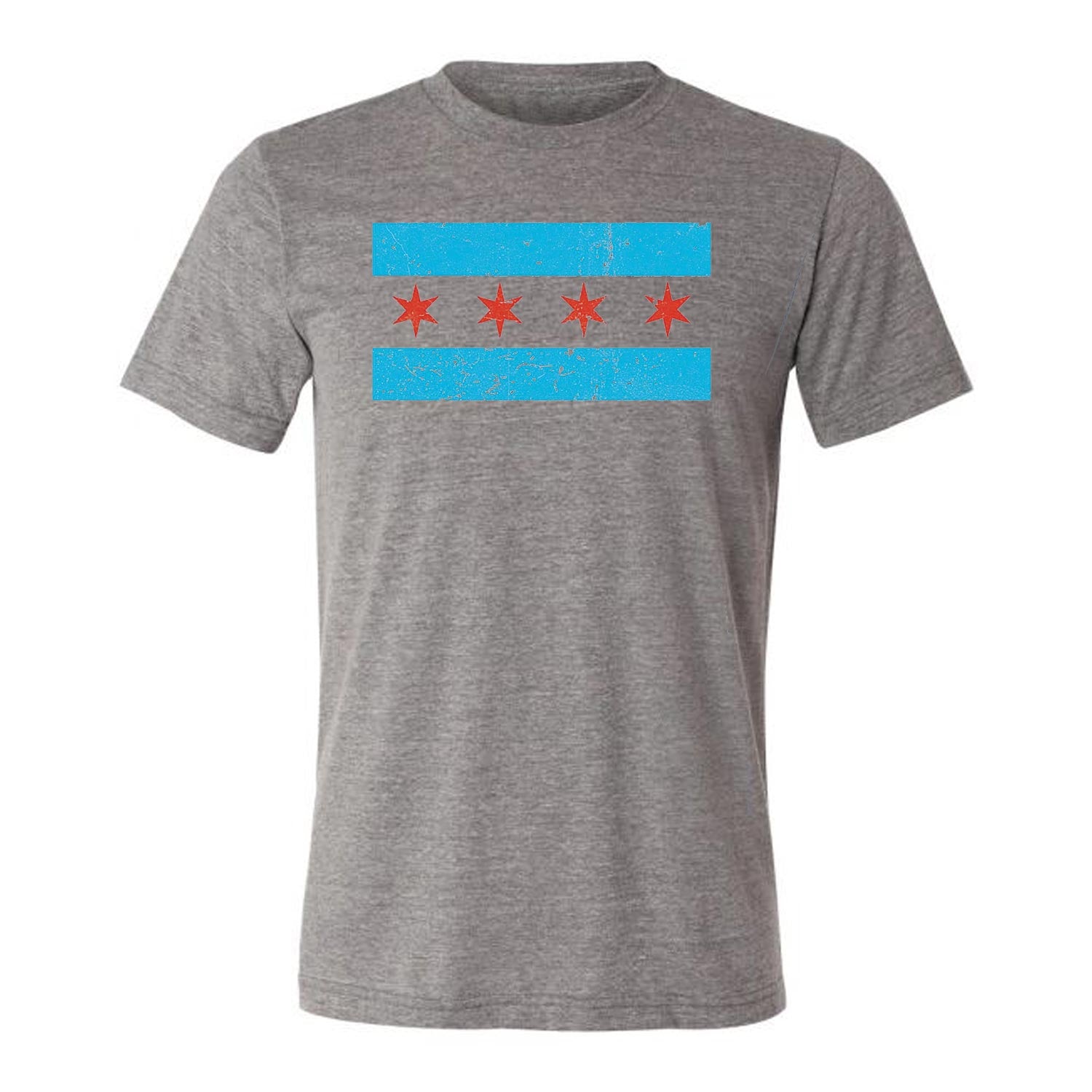 Chicago Flag Heather Gray Short Wrigleyville T-Shirt Sleeve – Sports