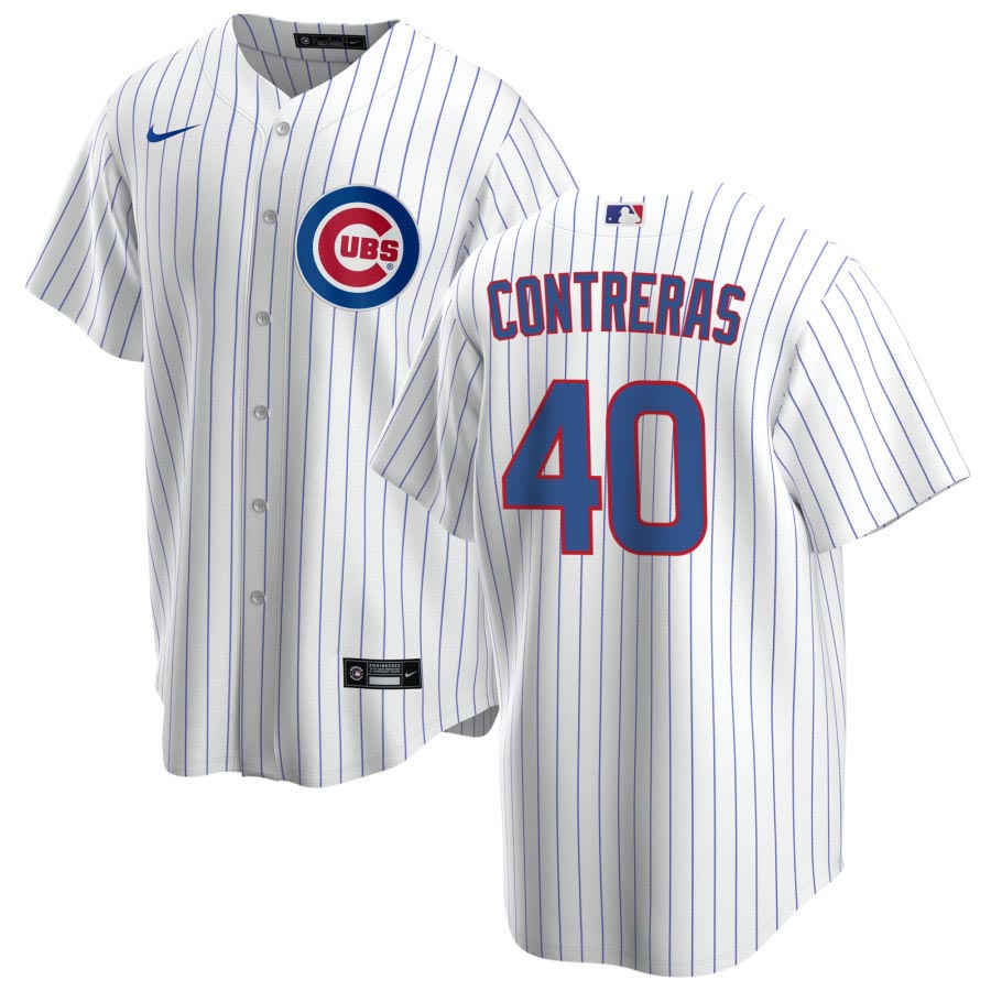 Willson Contreras Chicago Cubs Autographed Blue Nike Authentic Jersey with  “16 WS Champs” Inscription