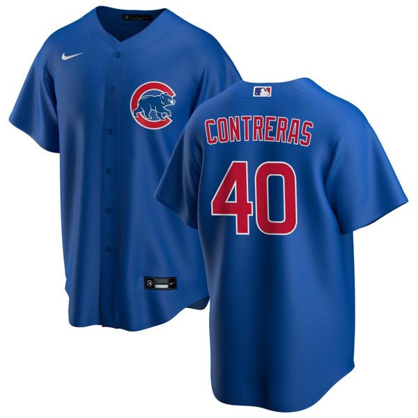 MLB Nike Chicago Cubs #40 Willson Contreras Royal Blue Name