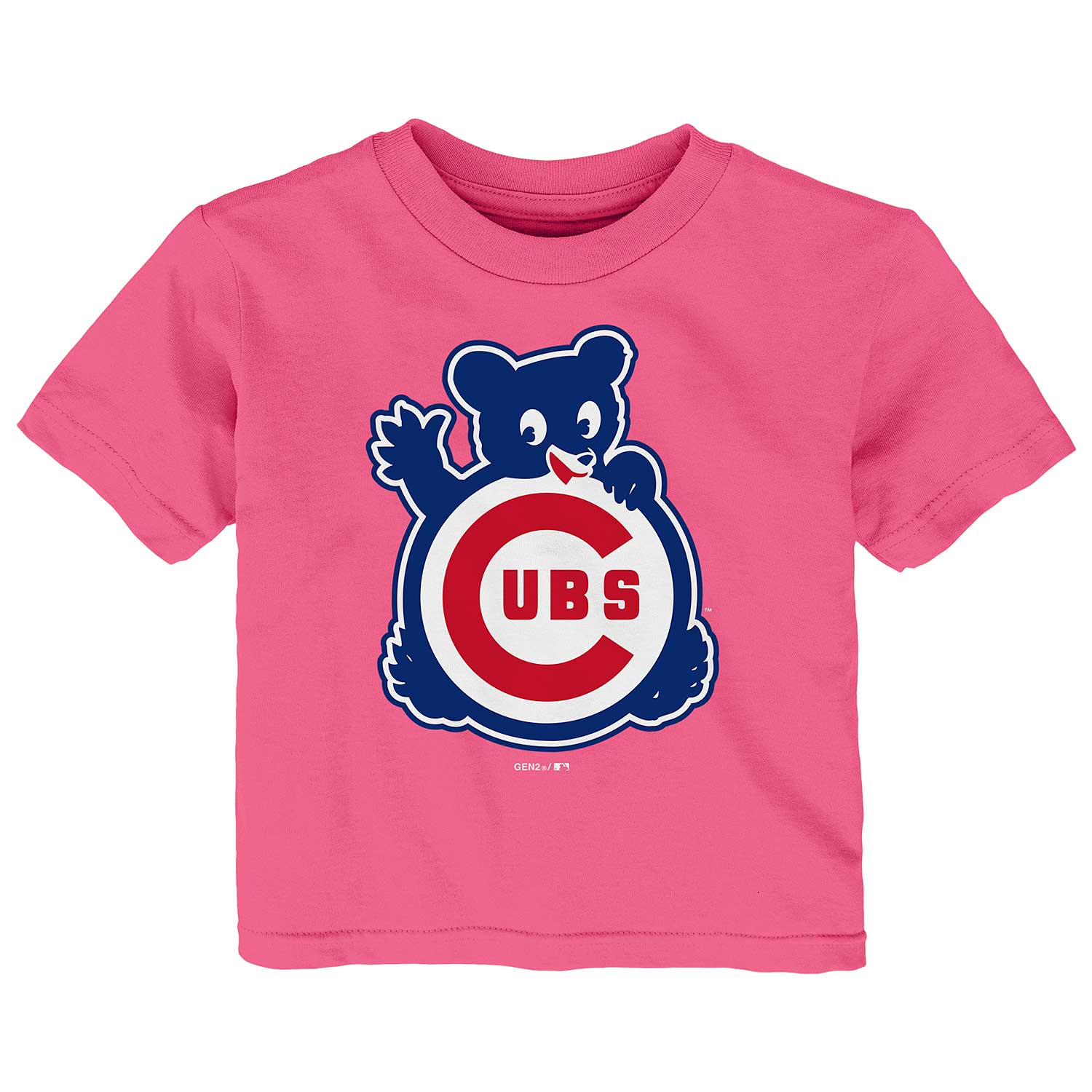 Chicago Cubs Toddler Pink Wavy Bear T-Shirt 3T