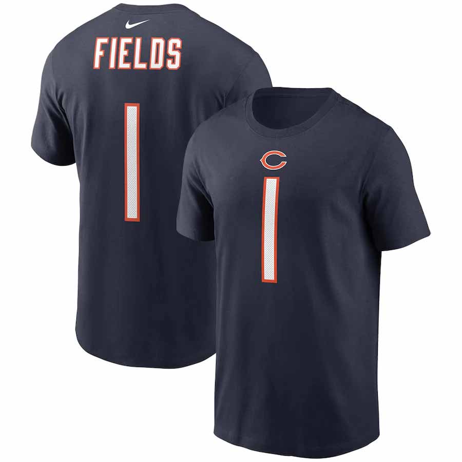 Chicago Football Navy T-Shirt , JUSTIN FIELDS #1 Bears, Tee