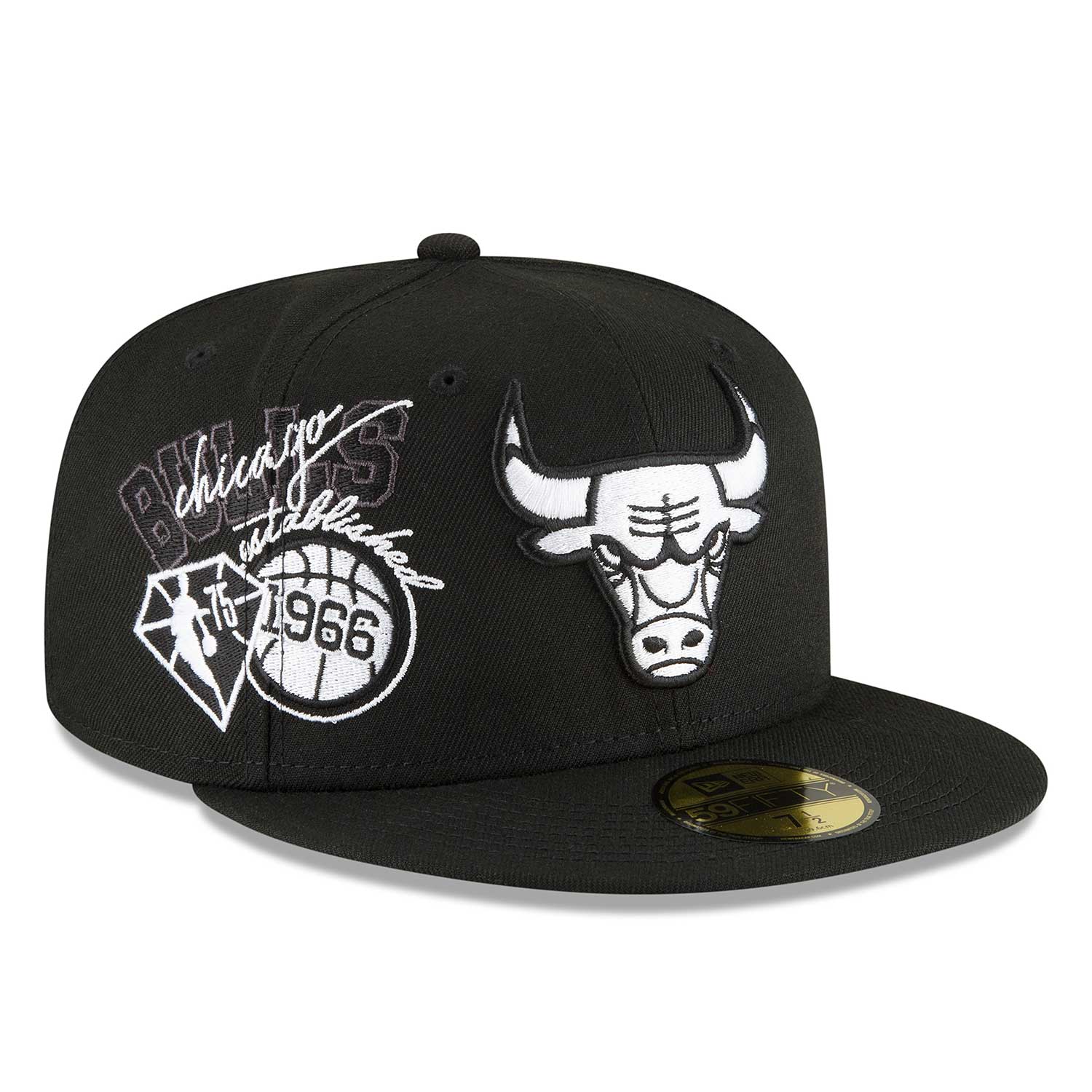 Chicago Bulls MONOCHROME XL-LOGO Grey-Black Fitted Hat
