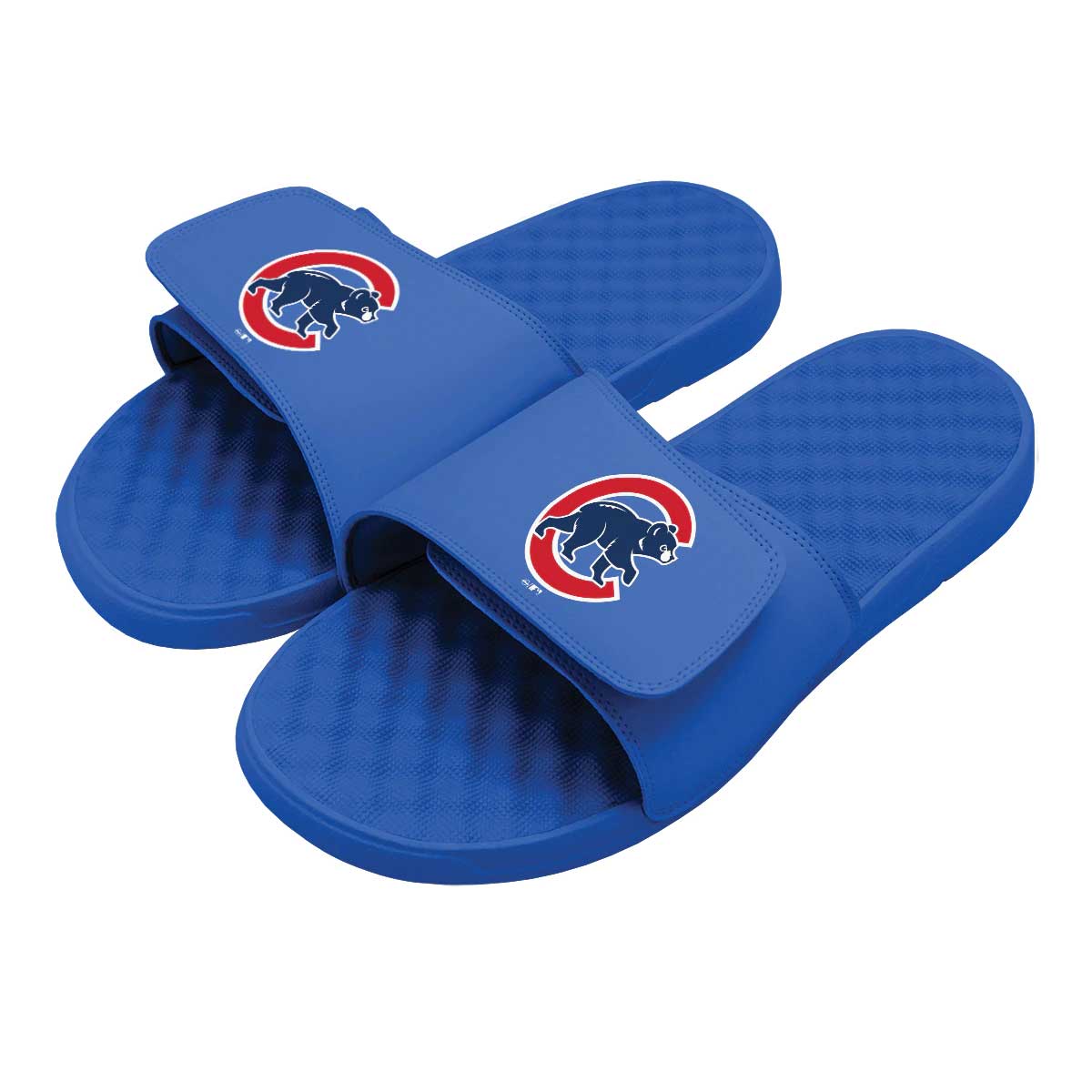 ISlide White Chicago Cubs Tie Dye Slide Sandals