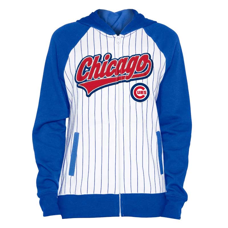 Chicago Cubs Pinstripe Crew Neck Pullover - Royal