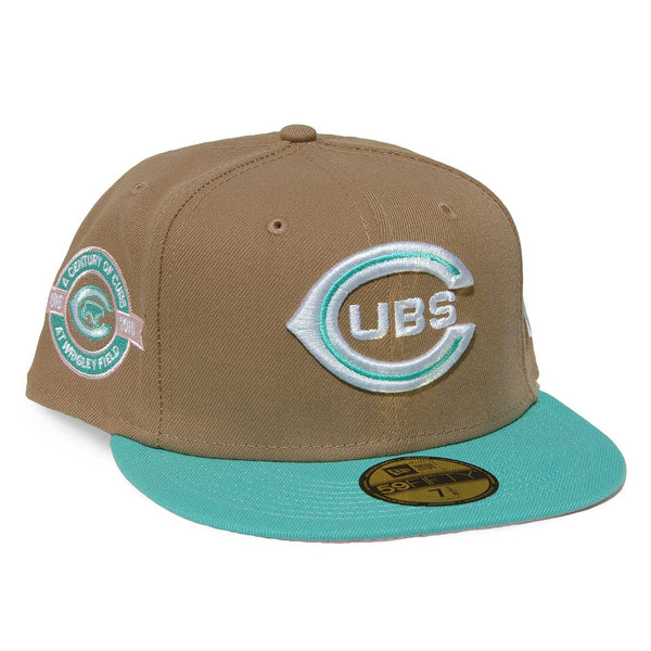 Chicago Cubs Teal & Pink 1916-2016 Wrigley Field 59FIFTY Fitted