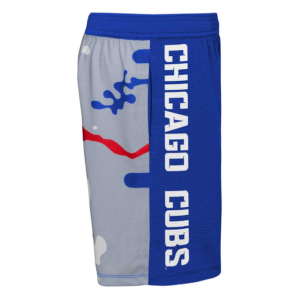 Chicago Cubs Youth Royal Camo Newsies Active Shorts