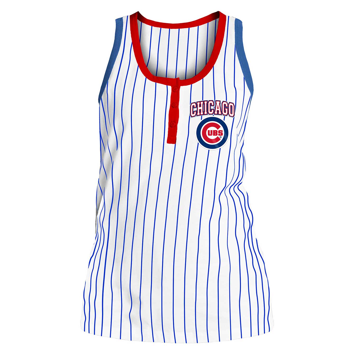 Girls Youth New Era White/Royal Chicago Cubs Pinstripe Tank Top