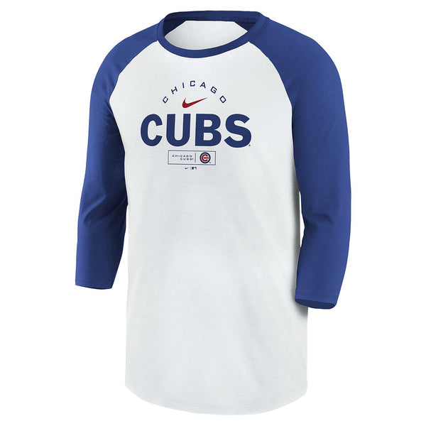 Chicago Cubs Ladies Nike Modern Arch 3/4-Sleeve Raglan T-Shirt
