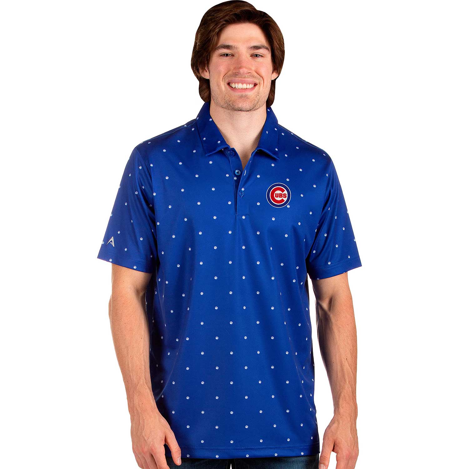 Chicago Cubs Antigua Motion Polo - White/Royal