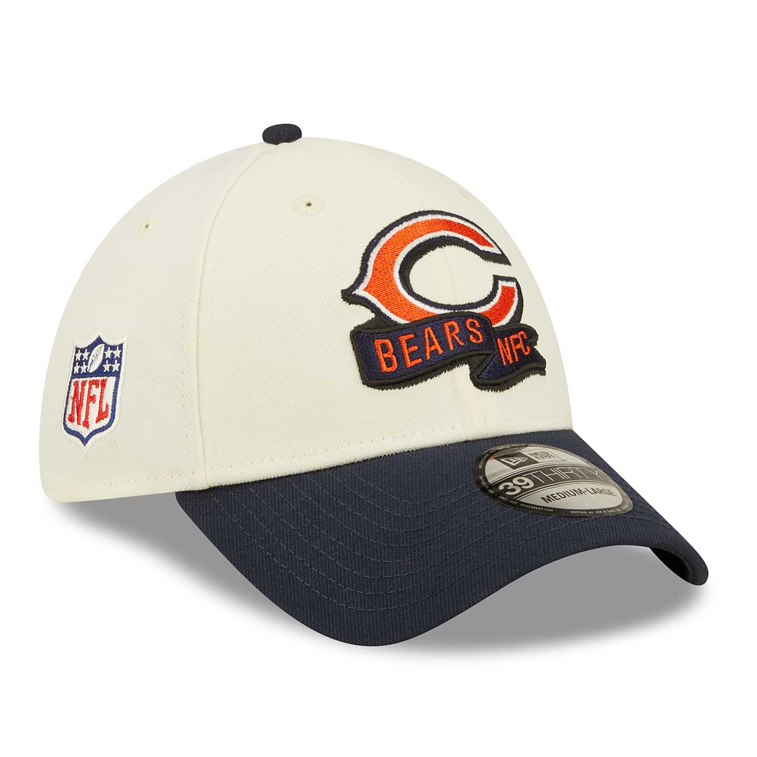 Men's New Era Gray Chicago Bears 2022 NFL Training Camp Official Coach Script 39THIRTY Flex Hat Size: Small/Medium