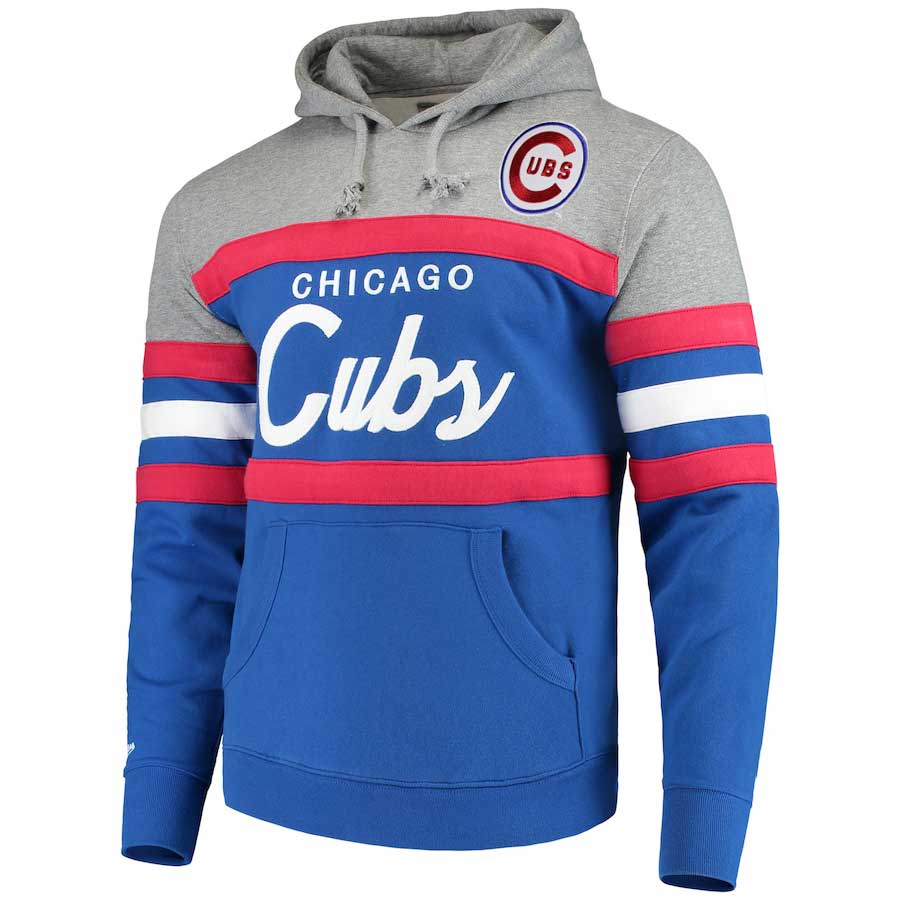 Youth Chicago Cubs Mitchell & Ness Red/Royal Head Coach Pullover Hoodie