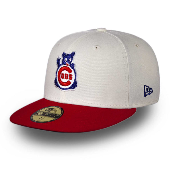 Chicago Cubs New Era Fitted 7 Waving Bear Logo MLB Baseball Hat
