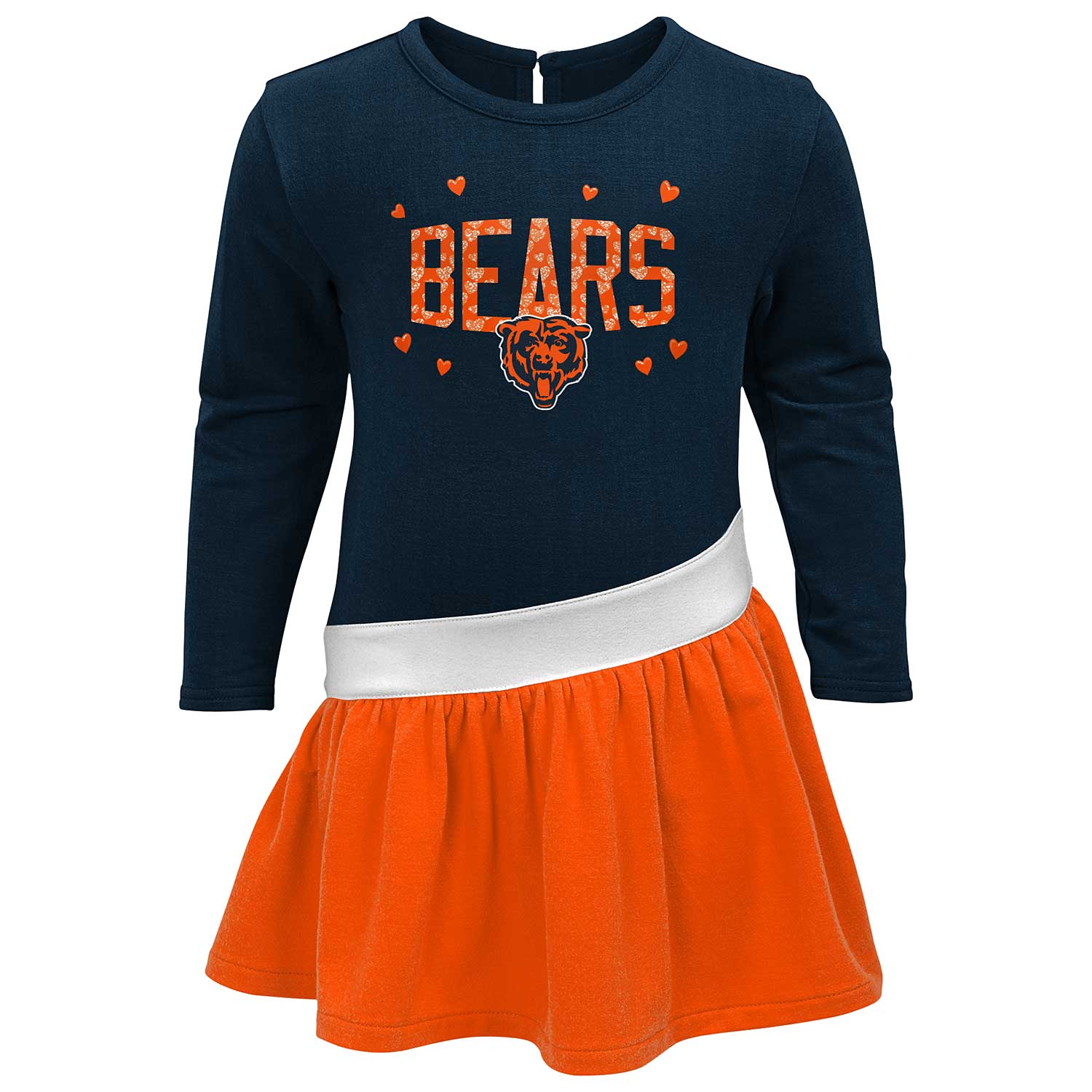 Reebok Chicago Bears Girls Heart 2 Heart Jersey Tunic L/S Shirt 5/6