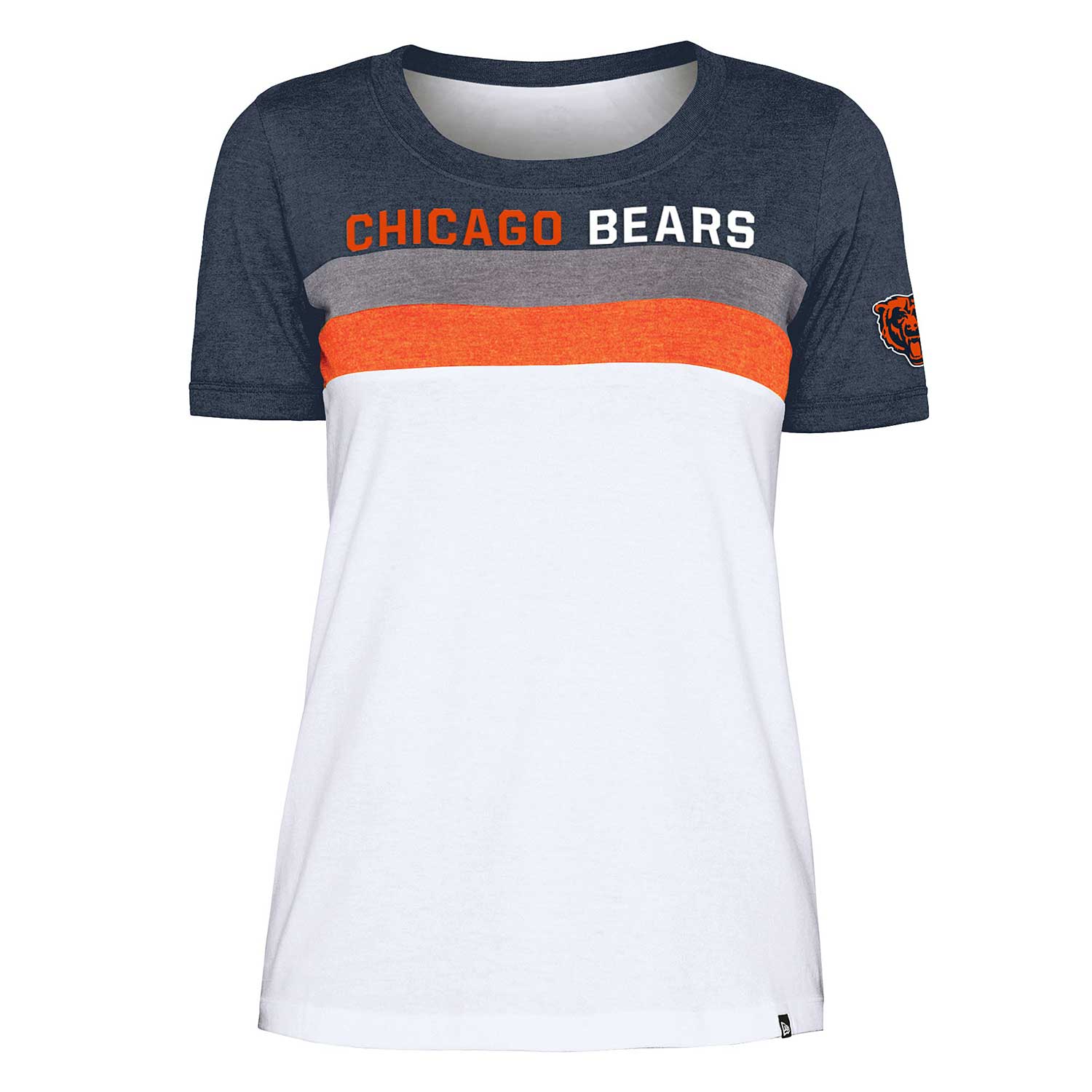 New Era Chicago Bears Ladies Biblend Striped T-Shirt Small