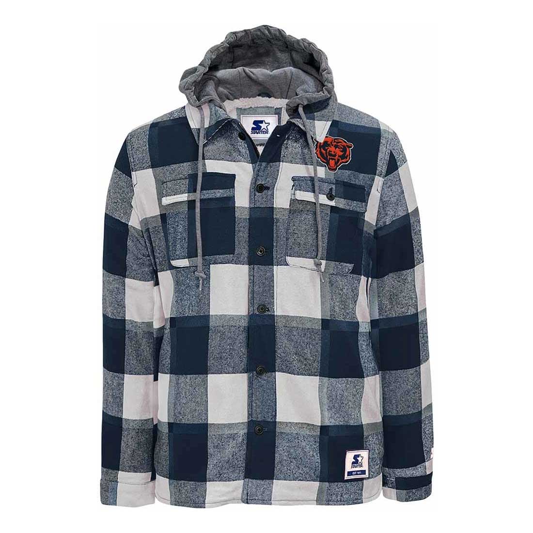 Kids Boys Flannel Jacket Sherpa Fleece Lined Full Zip Up Hooded