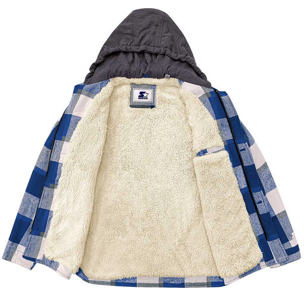 Chicago Cubs Big Joe Sherpa Full-Zip Hooded Flannel Jacket