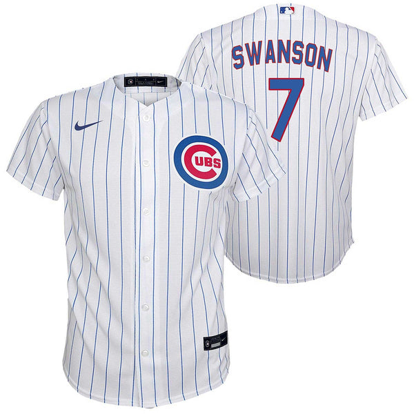 Youth Chicago Cubs Dansby Swanson Nike White Alternate Replica