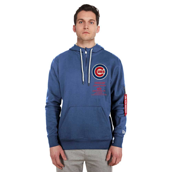 Chicago 1/4-Zip Wrigleyville Alpha Cubs Industries – Sports Bullseye Sweatshirt Hooded