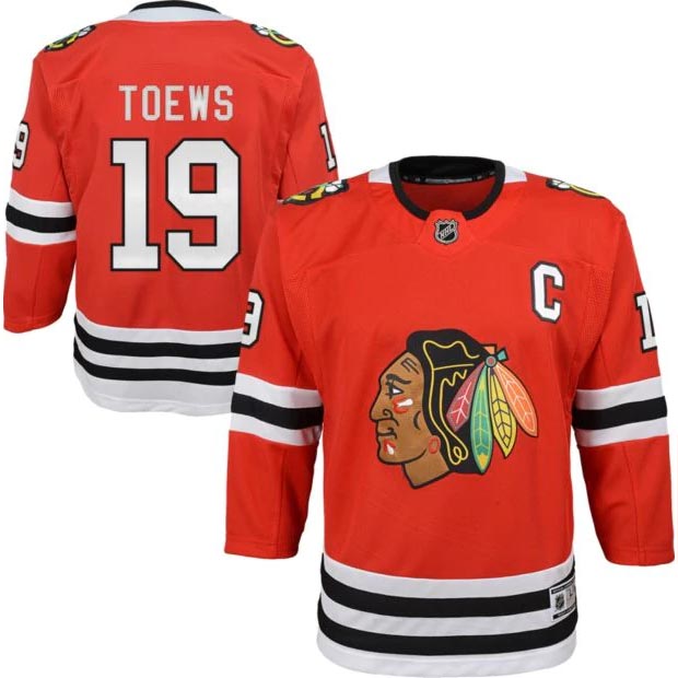 Reebok Chicago Blackhawks Jonathan Toews Youth Red Premier Jersey w/ Authentic Lettering S/M = 6-10