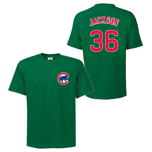 Chicago Cubs Edwin Jackson Green Name and Number T-Shirt