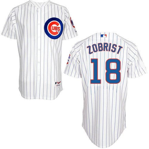 Women's Majestic Chicago Cubs #18 Ben Zobrist Authentic Royal Blue  Alternate MLB Jersey
