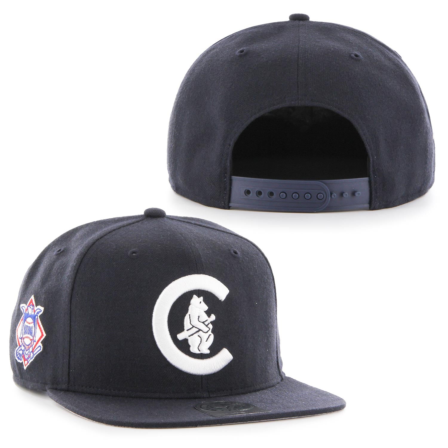 Men's '47 Brand Chicago Cubs Cooperstown Collection Sure Shot Captain Dark  Navy Snapback Adjustable Cap