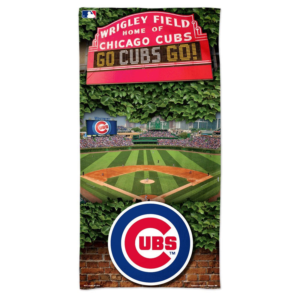 Chicago Cubs White 16'' x 40'' Microfiber Golf Towel