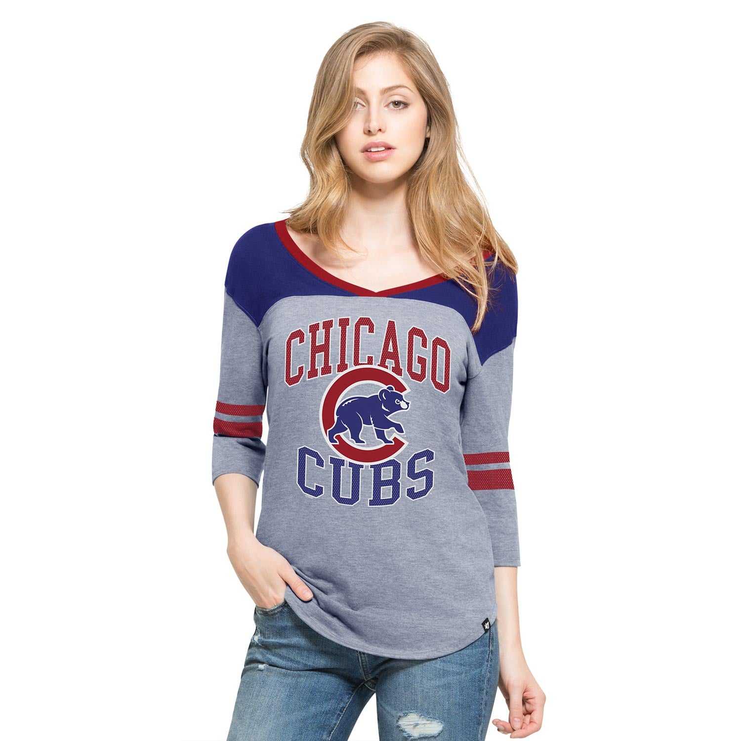 Chicago Cubs Ladies Replay Rush 3/4 Sleeve T-Shirt