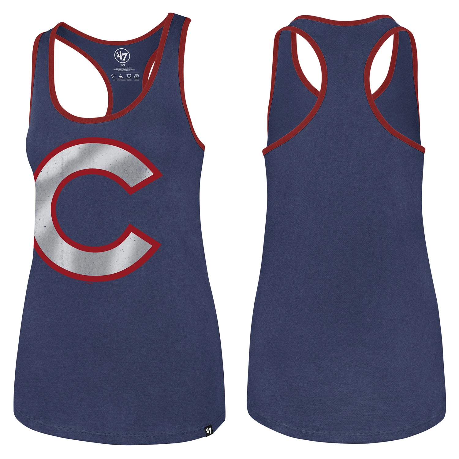 Chicago Cubs '47 Brand T Shirt Mens Medium Blue Sleeveless Cotton Blend  Shirt